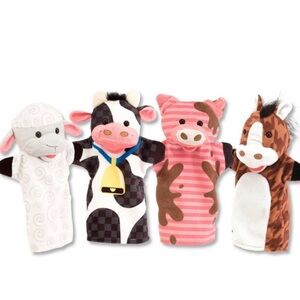 *LIKE NEW* Melissa & Doug Farm Friends Hand Puppets ( Set of 4)